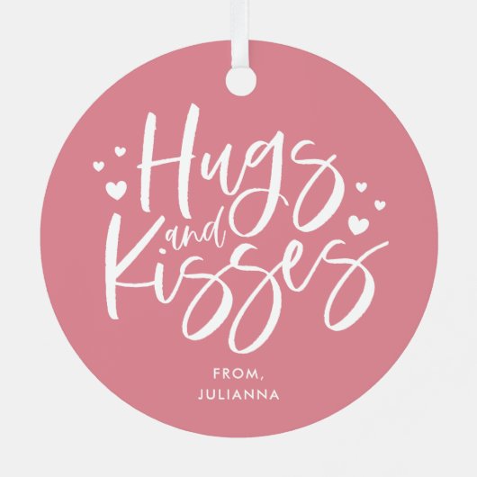 ピンクハグとキスズバレンタインデー メタルオーナメント (裏面)