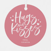 ピンクハグとキスズバレンタインデー メタルオーナメント (正面)