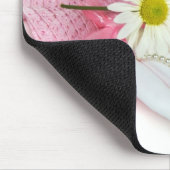 ピンクハットと白い手袋 マウスパッド (コーナー)