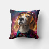 ピンクハットにビーグル クッション (裏面)