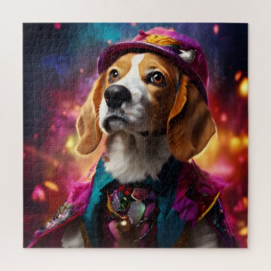 ピンクハットにビーグル ジグソーパズル (縦)