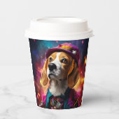 ピンクハットにビーグル 紙コップ (正面)