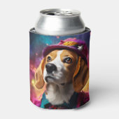 ピンクハットにビーグル 缶クーラー (缶正面)