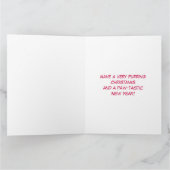 ピンクハットの甘い子猫のクリスマスウォーター色 カード (内部)
