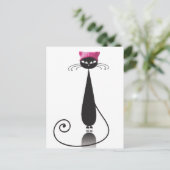 ピンクハットキティ猫 ポストカード (スタンド正面)