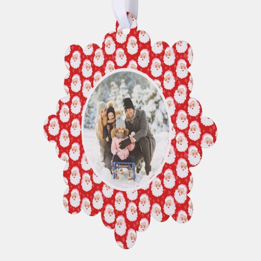 ピンクハットヴィンテージクリスマスのサンタクロース オーナメントカード (左)