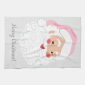 ピンクハットヴィンテージクリスマスのサンタクロース キッチンタオル (横)