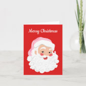 ピンクハットヴィンテージクリスマスのサンタクロース シーズンカード (正面)