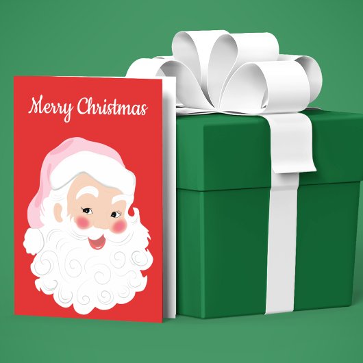 ピンクハットヴィンテージクリスマスのサンタクロース シーズンカード