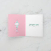 ピンクハットヴィンテージクリスマスのサンタクロース シーズンカード (内部)