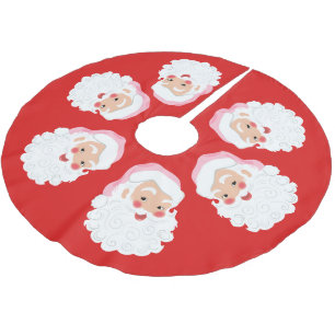 ピンクハットヴィンテージクリスマスのサンタクロース ブラッシュドポリエステルツリースカート