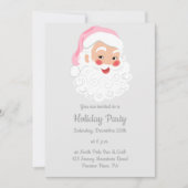 ピンクハットヴィンテージクリスマスのサンタクロース 招待状 (正面)