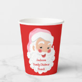 ピンクハットヴィンテージクリスマスのサンタクロース 紙コップ (裏面)