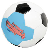 ピンクハッピーイカ漫画イラストレーション サッカーボール (3/4)