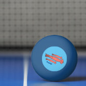 ピンクハッピーイカ漫画イラストレーション 卓球ボール (ネット)