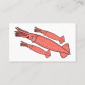 ピンクハッピーイカ漫画イラストレーション 名刺 (裏面)