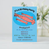 ピンクハッピーイカ漫画イラストレーション 招待状 (スタンド正面)