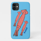 ピンクハッピーイカ漫画イラストレーション Case-Mate iPhoneケース (裏面)