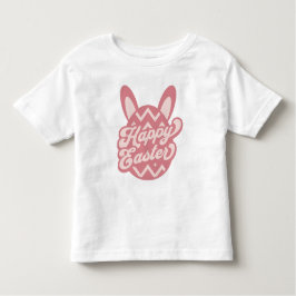 ピンクハッピーイースターバニー トドラーTシャツ