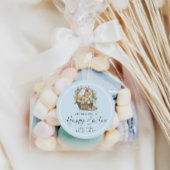 ピンクハッピーイースターバニー ラウンドシール