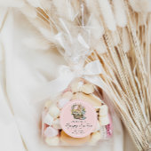 ピンクハッピーイースターバニー ラウンドシール