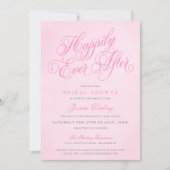 ピンクハッピーエバーアフターブライダルシャワー招待状 招待状 (正面)