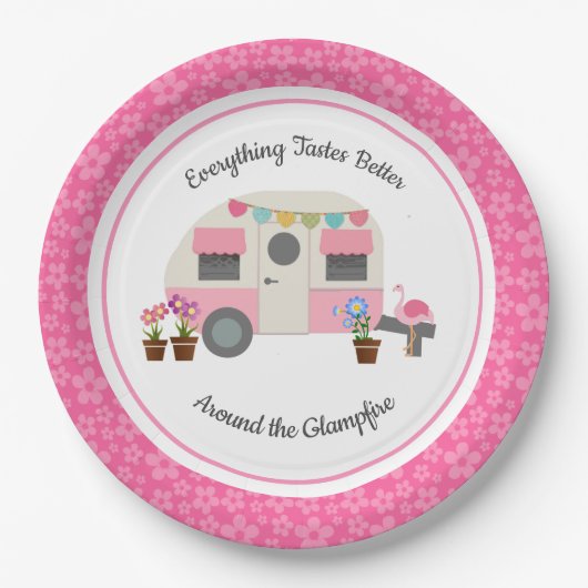 ピンクハッピーグランパーパーティー紙プレート ペーパープレート (正面)