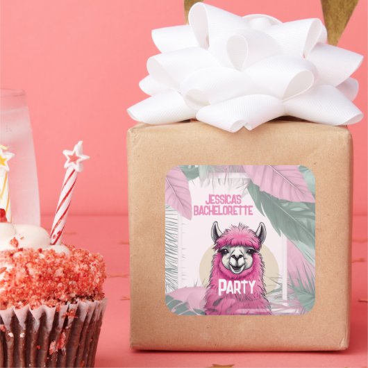 ピンクハッピーニコニリングラマバチェロレッテ スクエアシール (パーティー)