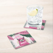 ピンクハッピーニコニリングラマバチェロレッテ スクエアペーパーコースター (インサイチュ)