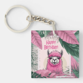 ピンクハッピーニコニリングラマ キーホルダー