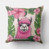ピンクハッピーニコニリングラマ クッション (正面)