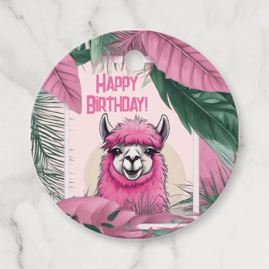 ピンクハッピーニコニリングラマ フェイバータグ (正面)