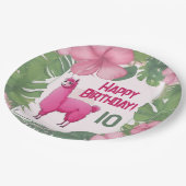 ピンクハッピーニコニリングラマ ペーパープレート (アングル)