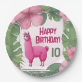 ピンクハッピーニコニリングラマ ペーパープレート (正面)