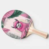 ピンクハッピーニコニリングラマ 卓球ラケット (横)