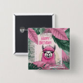 ピンクハッピーニコニリングラマ 缶バッジ (正面&裏面)