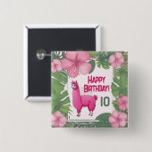 ピンクハッピーニコニリングラマ 缶バッジ (正面&裏面)