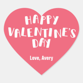 ピンクハッピーバレンタインデー ハートシール