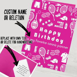ピンク💗ハッピーバースデー🎾テニスカード カード