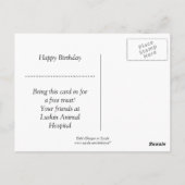 ピンクハッピーバースデードッグ葉書 ポストカード (裏面)