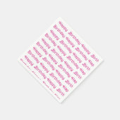 ピンクハッピーバースデーパーティープレート スタンダードカクテルナプキン (角)