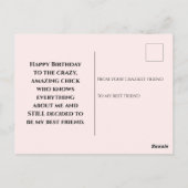 ピンクハッピーバースデーポストカード ポストカード (裏面)