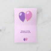 ピンクハッピーバースデー切り出しCookie wバルーン カード (内部)