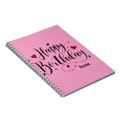 ピンクハッピーバースデー引用文 ノートブック (右側)