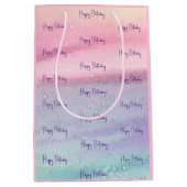 ピンクハッピーバースデー ミディアムペーパーバッグ (正面)