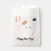 ピンクハッピーブデイかわいい幽霊誕生日 フェイバーバッグ (正面)