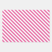 ピンクハッピー顔ストライプと水玉模様 ラッピングペーパーシート (正面2)