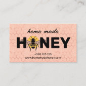 ピンクハニカム自家製はちみつ 名刺 (正面)