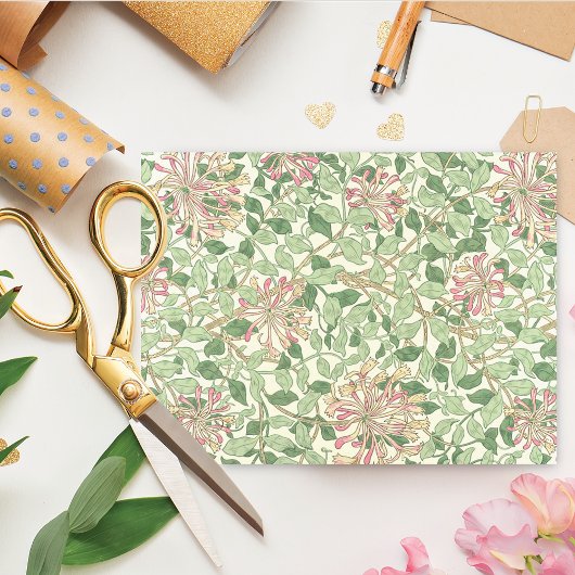 ピンクハニーサックルウィリアムモリス 薄葉紙