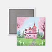 ピンクハビクトリアンウス&さくらんぼブロッサム マグネット (正面/裏面)